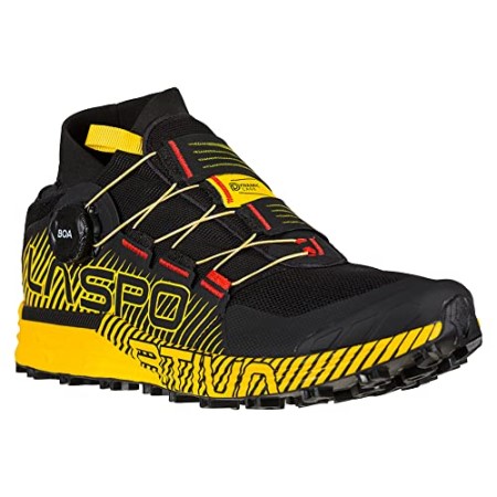La Sportiva New Zealand Black Yellow Mens Cyklon Trail Running Shoes W Boa Lacing System - Image 3